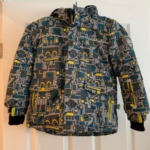 Deux par Deux Boy’s Printed Robots Snow Jacket